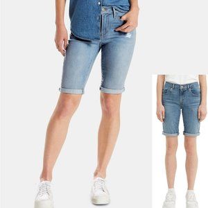 Women's Bermuda Shorts Levi's Slim Denim Cuffed size 6/28, 16/33 NEW